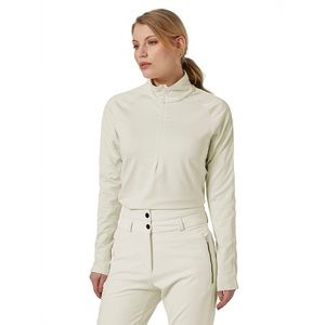 Helly Hansen cream long sleeve shirt with racing stripes. Size medium.